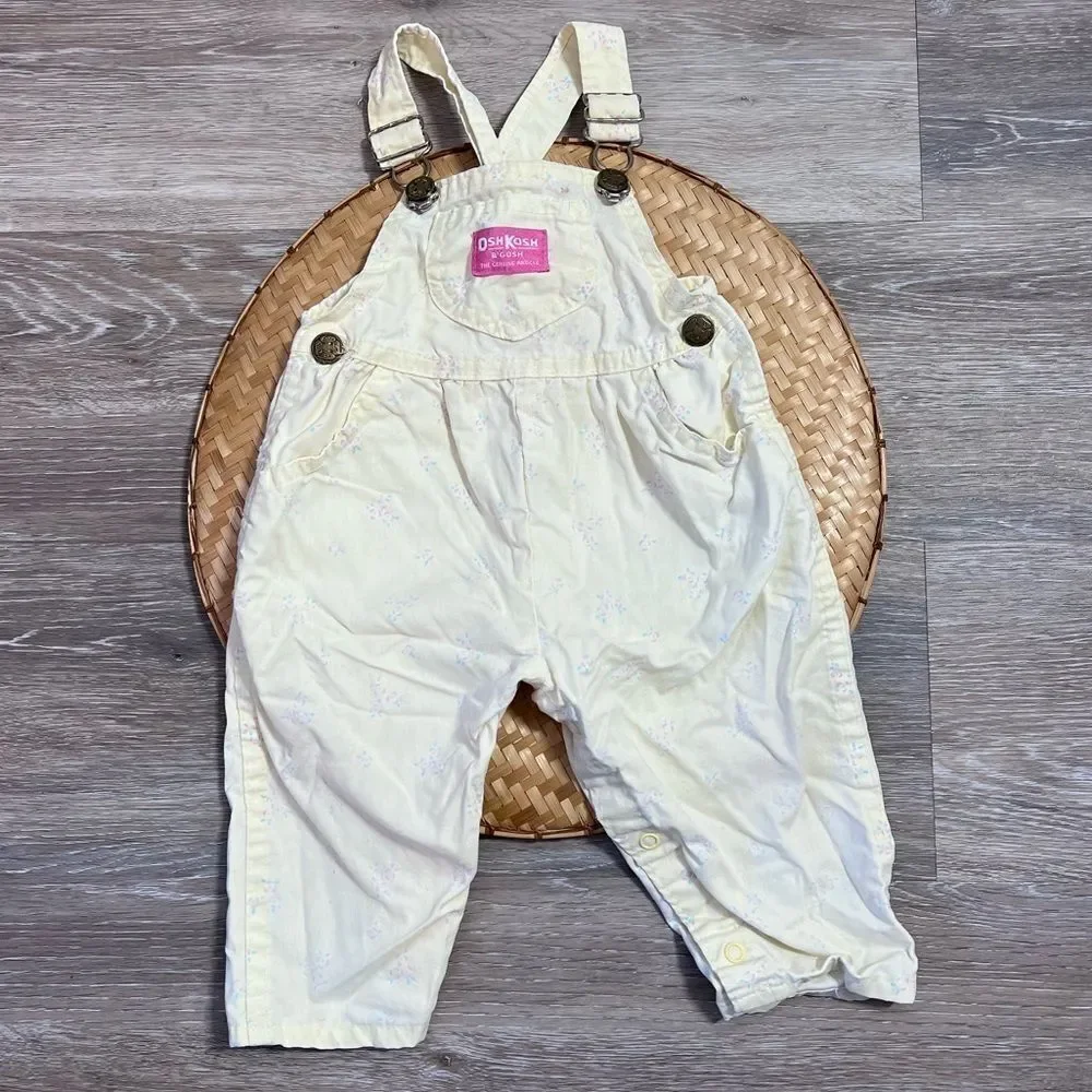 Vintage Oshkosh bgosh yellow floral printed‎ overalls